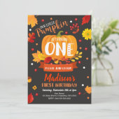 Little Pumpkin 1st Birthday Invitation Kaart (Staand voorkant)