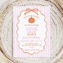 Little Pumpkin 1st Birthday Invitation Kaart