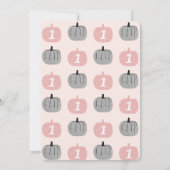 Little Pumpkin 1st Birthday Invitation Turend one Kaart (Achterkant)
