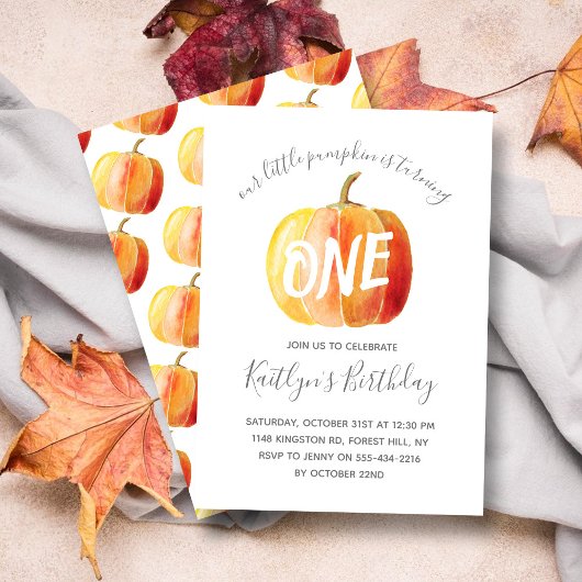 Little Pumpkin 1st Birthday Kaart