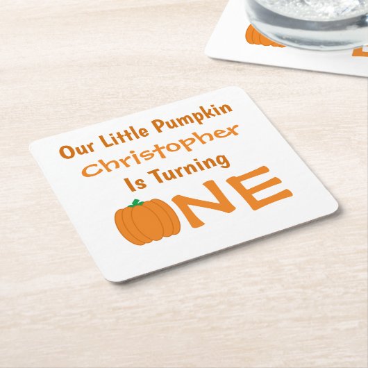 Little Pumpkin 1st Birthday Kartonnen Onderzetters (Schuin)