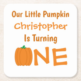 Little Pumpkin 1st Birthday Kartonnen Onderzetters