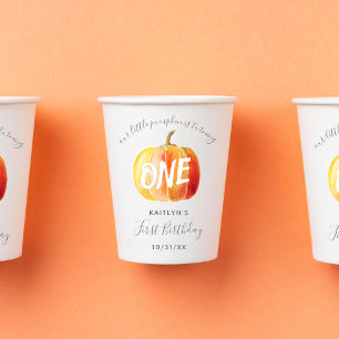 Little Pumpkin 1st Birthday Papieren Bekers