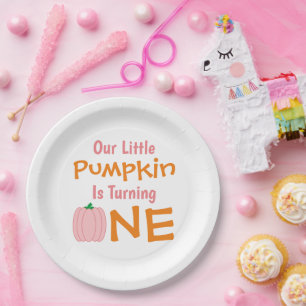Little Pumpkin 1st Birthday Papieren Bordje