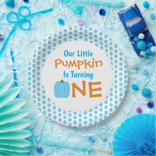 Little Pumpkin 1st Birthday Papieren Bordje