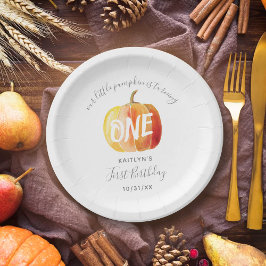 Little Pumpkin 1st Birthday Papieren Bordje