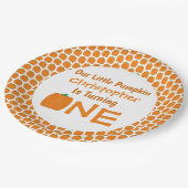 Little Pumpkin 1st Birthday Papieren Bordje (Gekanteld)