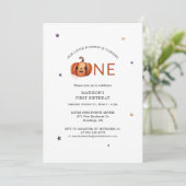 Little Pumpkin 1st Birthday Party Kaart (Staand voorkant)