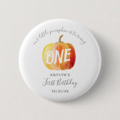 Little Pumpkin 1st Birthday Ronde Button 5,7 Cm (Voorkant)