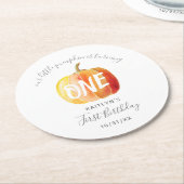 Little Pumpkin 1st Birthday Ronde Kartonnen Onderzetter (Gebogen)