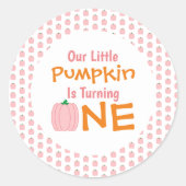 Little Pumpkin 1st Birthday Ronde Sticker (Voorkant)