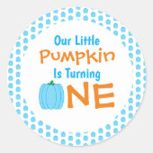 Little Pumpkin 1st Birthday Ronde Sticker (Voorkant)