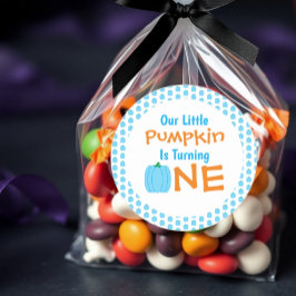 Little Pumpkin 1st Birthday Ronde Sticker
