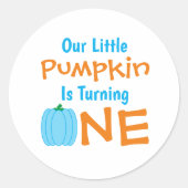 Little Pumpkin 1st Birthday Ronde Sticker (Voorkant)