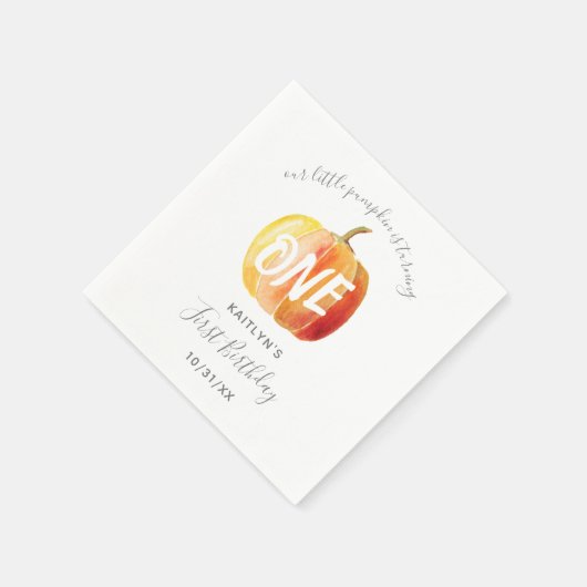 Little Pumpkin 1st Birthday Servet (Hoek)