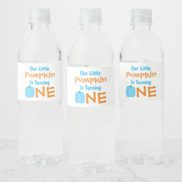 Little Pumpkin 1st Birthday Waterfles Etiket