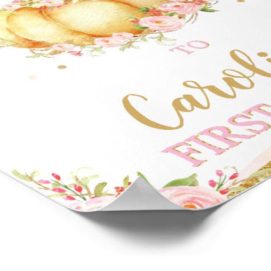 Little Pumpkin 1st Birthday Welcome Poster Sign (Hoek)