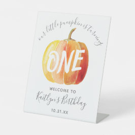 Little Pumpkin 1st Birthday Welcome Sign Reclamebord Met Voetstuk