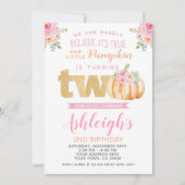 Little Pumpkin 2nd Birthday Invitation Kaart (Voorkant)
