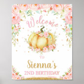 Little Pumpkin 2nd Birthday Welcome Sign Poster (Voorkant)