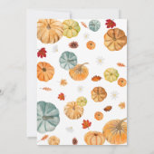 Little Pumpkin Autumn Baby shower Invitation Kaart (Achterkant)