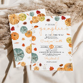 Little Pumpkin Autumn Baby shower Invitation Kaart