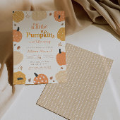 Little Pumpkin Autumn Baby shower Invitation Kaart