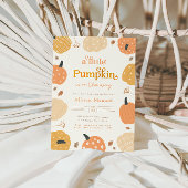 Little Pumpkin Autumn Baby shower Invitation Kaart