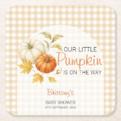Little Pumpkin Autumn Baby shower Kartonnen Onderzetters (Voorkant)