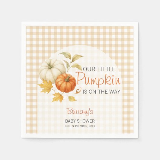 Little Pumpkin Autumn Baby shower Servet (Voorkant)