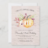 Little Pumpkin Autumn Birthday Party Invitation Kaart (Voorkant)