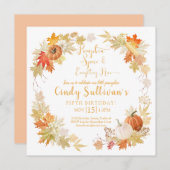 Little Pumpkin Autumn Birthday Party Invitation Kaart (Voorkant / Achterkant)
