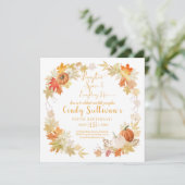 Little Pumpkin Autumn Birthday Party Invitation Kaart (Staand voorkant)