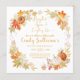 Little Pumpkin Autumn Birthday Party Invitation Kaart