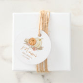 Little Pumpkin Autumn Boho Herfst Floral Baby show Bedankjes Labels (In situ)
