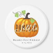 Little Pumpkin Autumn First Birthday Party Favor Magneet (Voorkant)
