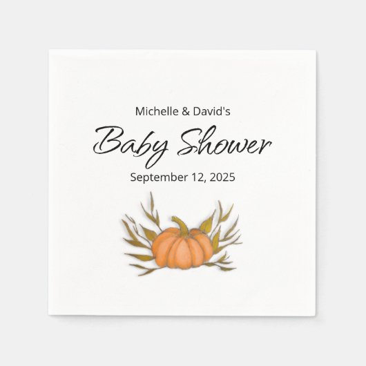 Little Pumpkin Autumn Genderneutraal Baby shower Servet (Voorkant)