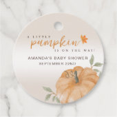 Little Pumpkin Autumn Herfst Baby shower Bedankjes Labels (Voorkant)