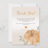 Little Pumpkin Autumn Herfst Baby shower Bedankkaart (Voorkant)