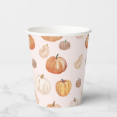 Little Pumpkin Autumn Herfst Baby shower Papieren Bekers (Achterkant)