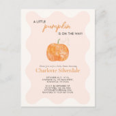 Little Pumpkin Autumn Herfst Baby shower Uitnodigi Briefkaart (Voorkant)