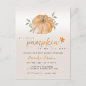 Little Pumpkin Autumn Herfst Baby shower Uitnodigi Briefkaart (Voorkant)