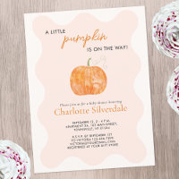 Little Pumpkin Autumn Herfst Baby shower Uitnodigi