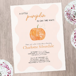 Little Pumpkin Autumn Herfst Baby shower Uitnodigi Briefkaart