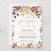 Little Pumpkin Autumn Herfst Baby shower Uitnodigi Kaart (Voorkant)