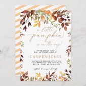 Little Pumpkin Autumn Herfst Baby shower Uitnodigi Kaart (Voorkant / Achterkant)