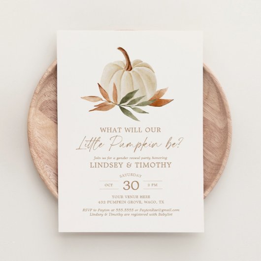 Little Pumpkin Autumn Herfst Geslacht onthullen Kaart