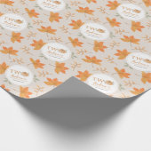 Little Pumpkin Autumn Leaf Herfst 2e verjaardag Cadeaupapier (Hoek)
