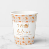 Little Pumpkin Autumn Leaf Herfst 2e verjaardag Papieren Bekers (Voorkant)