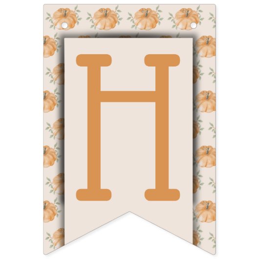 Little Pumpkin Autumn Leaf Herfst 2e verjaardag Vlaggetjes (Tweede vlag)